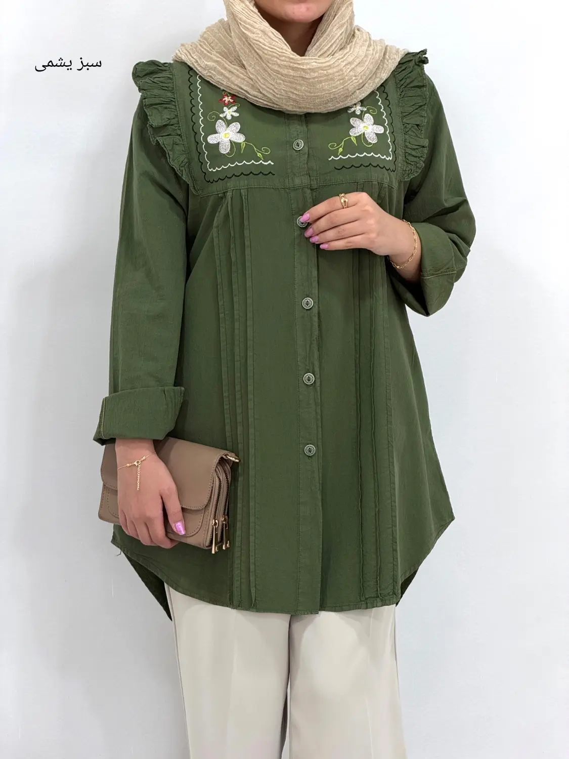مانتو لینن گلدوزی پوپک 2